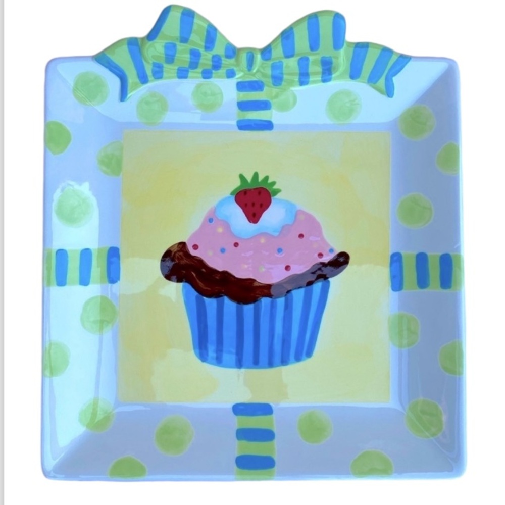 Platter-Susan Winget For Cracker Barrel Large Rare Unique Cupcake Platter